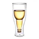 Creative Flip Tie Beer Glass Upside Down Juice Drink Glass Bar Restaurant Art Transparent Double Glass