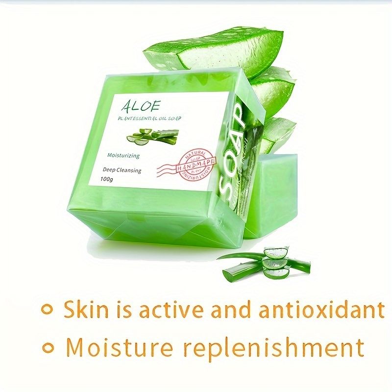 Aloe Vera &amp; Jojoba Handmade Soap - Moisturizing, Deep Cleansing Exfoliating Care for Face &amp; Body, Suitable for All Skin Types