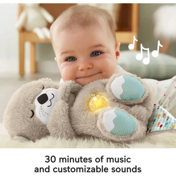 Breathing Otter Baby Sleep and Playmate Otter Musical Stuffed Plush Toy with Light Sound Newborn Sensory Comfortable Baby Gifts