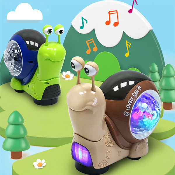 Cross-border Explosions Children&#039;s Electric Universal Head Snail Toys 3D Light Projection Music Parent-child Toys Wholesale