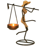 Carrying Girl Candlestick Iron Art Ornament Living Room Bedroom Room Restaurant Candlelight Dinner Decoration