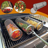 Cylindrical Barbecue Basket Net Rolling Barbecue Tools 304 Stainless Steel