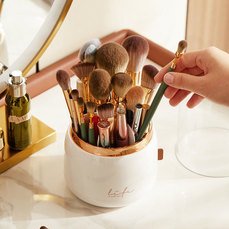 Cosmetic Brush Storage Barrel Dustproof Lipstick Eyebrow Pen Cosmetic Storage Box Rotating Brush Cylinder