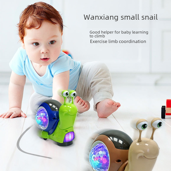 Cross-border Explosions Children&#039;s Electric Universal Head Snail Toys 3D Light Projection Music Parent-child Toys Wholesale